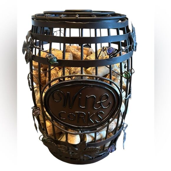 Black Metal Wine Cork Holder - Picture 1 of 4